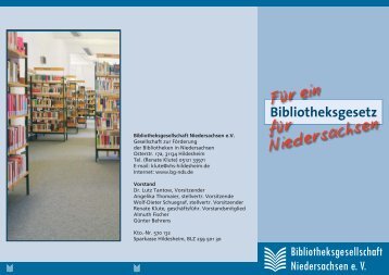 Flyer Bibliotheksgesetz - Bibliotheksgesellschaft Celle