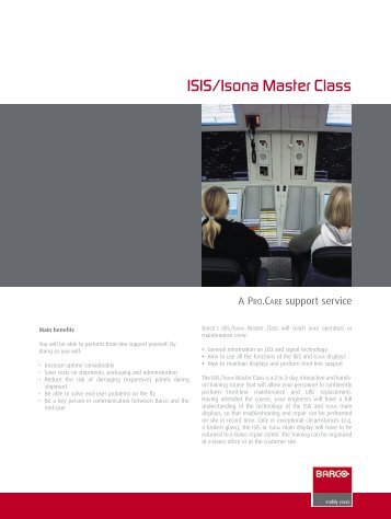 ISIS Master Class.indd - Barco