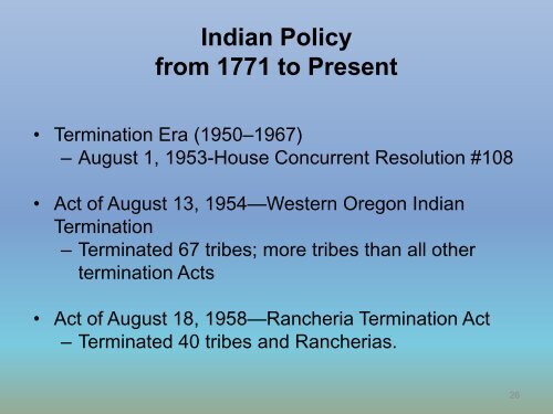 Federal Indian Policy 1492âPresent - U.S. Army Corps of Engineers