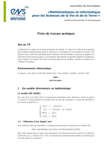 Fiche de travaux pratiques - ENS de Cachan - Antenne de Bretagne