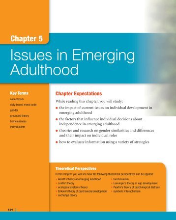 Chapter 5 Issues in Emerging Adulthood - McGraw-Hill Ryerson