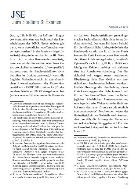 (JSE) 2013 - Zeitschrift Jura Studium & Examen