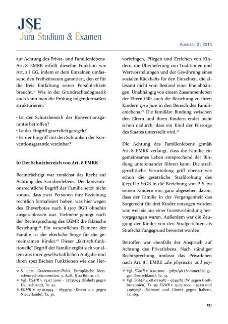 (JSE) 2013 - Zeitschrift Jura Studium & Examen