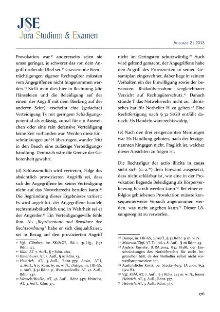 (JSE) 2013 - Zeitschrift Jura Studium & Examen