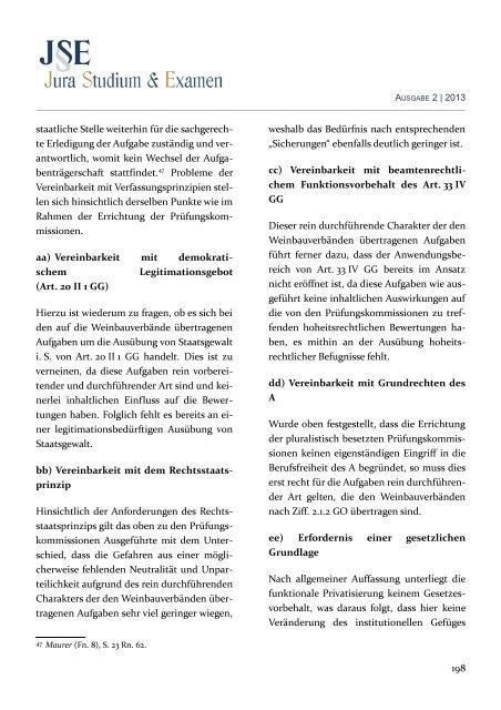 (JSE) 2013 - Zeitschrift Jura Studium & Examen