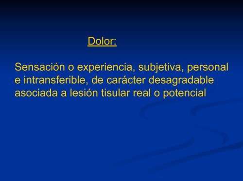 Fisiopatología del dolor