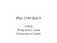 Phys 2140 Quiz 6