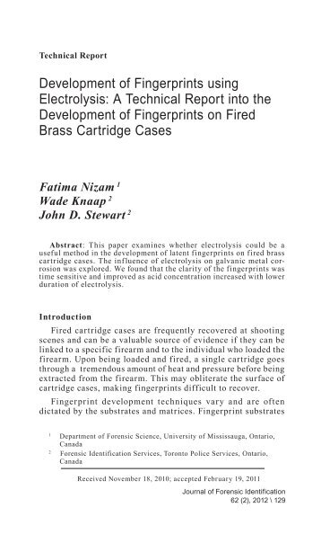 Development of Fingerprints using Electrolysis - International ...