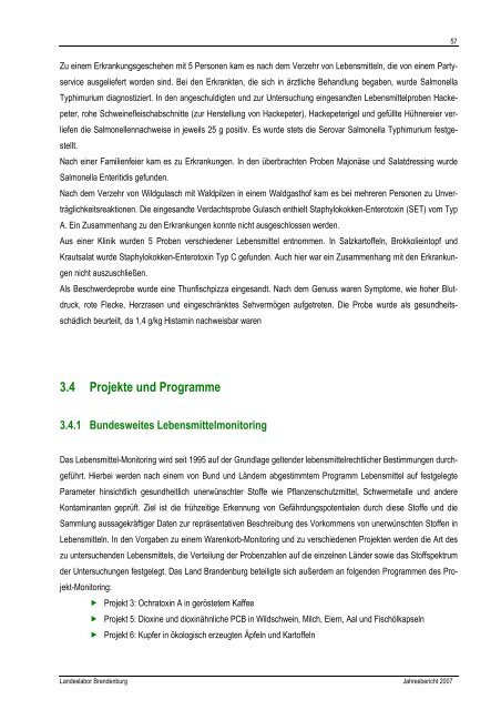 Jahresbericht 2007 - Landeslabor Berlin - Brandenburg