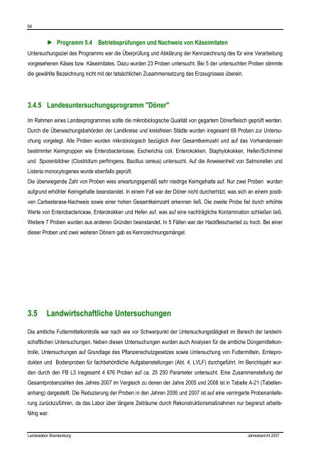Jahresbericht 2007 - Landeslabor Berlin - Brandenburg
