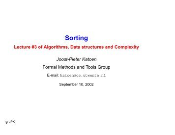 Sorting - Formal Methods and Tools