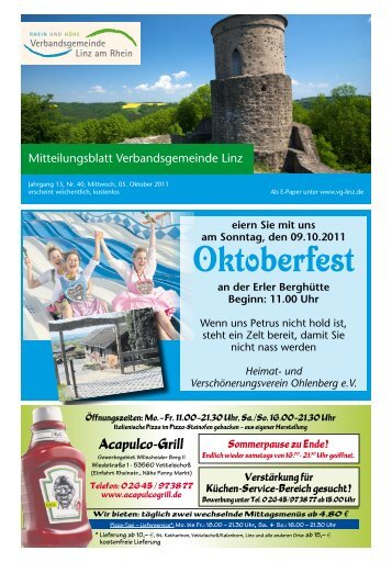 Ausgabe Nr. 40 vom 05.10.2011 - Verbandsgemeindeverwaltung ...