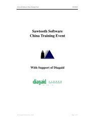 Sawtooth Software China Training Event - Sawtooth Software, Inc.