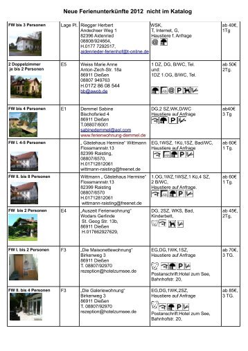 Download Ergänzungen zum ... - Tourist-Info-Diessen am Ammersee