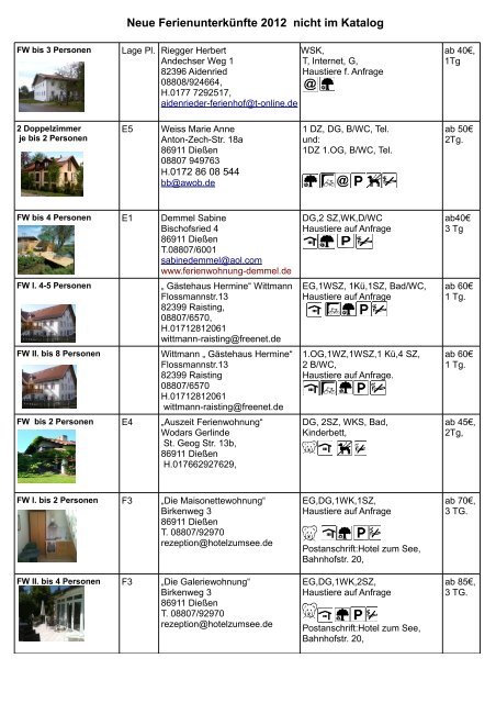 Download Ergänzungen zum ... - Tourist-Info-Diessen am Ammersee