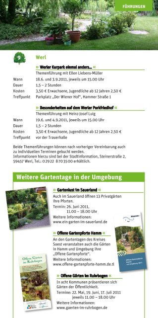 GarTenkalender 2011 - Wirtschaftsförderung Kreis Soest