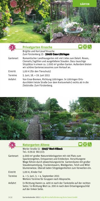 GarTenkalender 2011 - Wirtschaftsförderung Kreis Soest