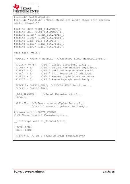 msp430-programlama-notlari-uygulamalar-bilgiler - 320Volt