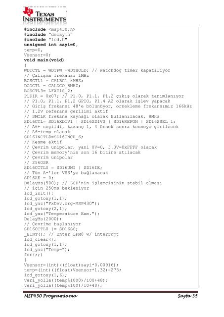 msp430-programlama-notlari-uygulamalar-bilgiler - 320Volt