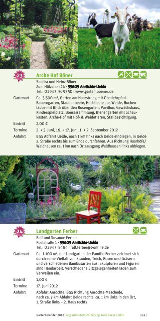 GarTenkalender 2012 - Wirtschaftsförderung Kreis Soest