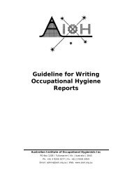 Guideline for Writing Occupational Hygiene Reports - the AIOH