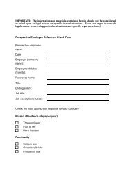 Prospective Employee Reference Check Form Prospective ...