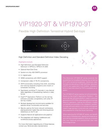 VIP1920-9T & VIP1970-9T - Motorola Solutions