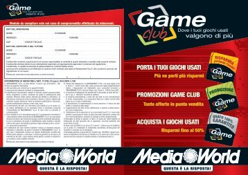 PORTA I TUOI GIOCHI USATI PROMOZIONI GAME CLUB ...