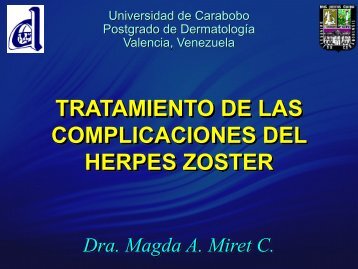 tratamiento de las complicaciones del herpes zoster - PIEL-L ...