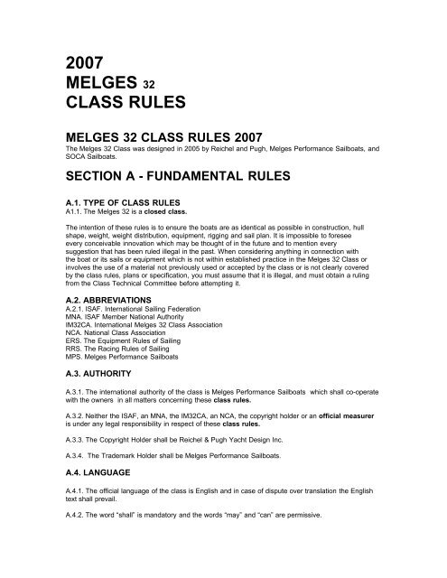 download melges 32 rules update 2007 - the Melges 32 Class ...
