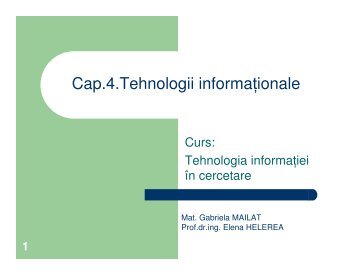 Cap.4 - Tehnologii informationale