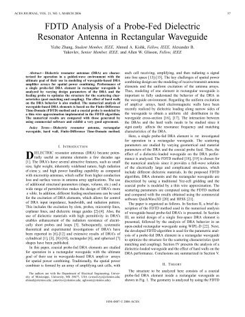 FDTD Analysis of a Probe-Fed Dielectric Resonator Antenna in ...