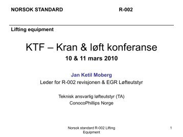 NORSOK STANDARD R-002 Lifting equipment