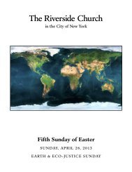 Click here to download this Sunday's bulletin - The Riverside Church