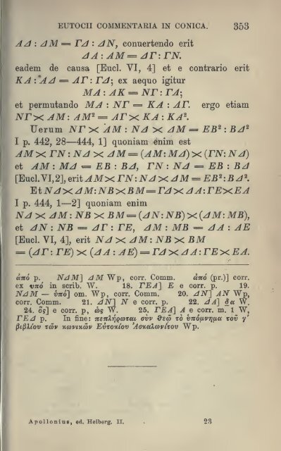 Apollonii Pergaei quae graece exstant cum ... - Wilbourhall.org