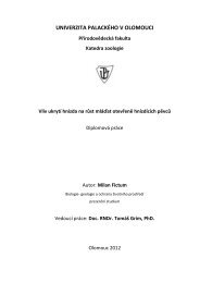 pdf - Katedra zoologie - Univerzita PalackÃ©ho v Olomouci