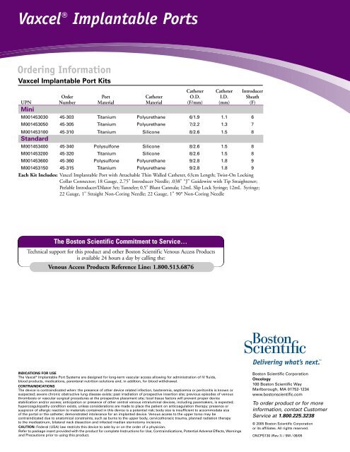 VaxcelÂ® Implantable Ports - Boston Scientific