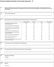 Practicum Student Evaluation of University Supervisor - Sites