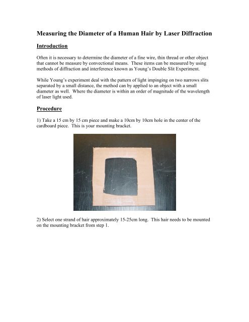 measuring hair width with laser diffraction measuring hair width with laser diffraction