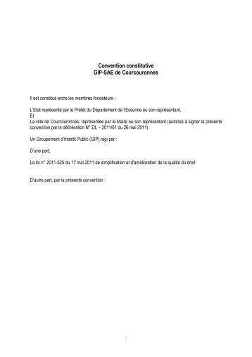 Convention constitutive GIP-SAE (version ... - Courcouronnes