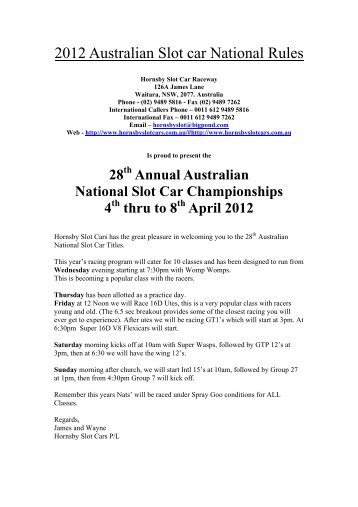 2012 Australian Slot car National Rules - Australian Slot Car Racers ...