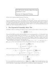 Lecture 9: Sequential Testing 1 The Sequential Probability Ratio Test