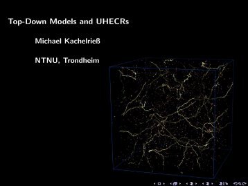 Top-Down Models and UHECRs - rencontres de blois