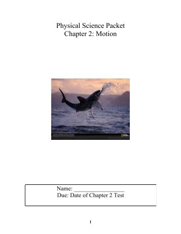 Physical Science Packet Chapter 2: Motion - Plutonium-239.com