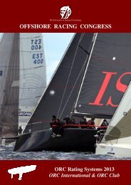ORC Rating Systems - Offshore Racing Council