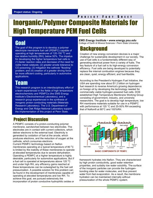 Inorganic/Polymer Composite Materials for High Temperature PEM ...