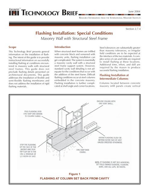 Flashing Installation Steel Frames - International Masonry Institute