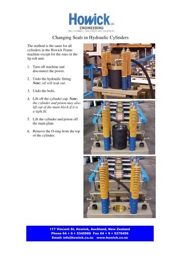 Changing Seals in Hydraulic Cylinders - Howick Ltd