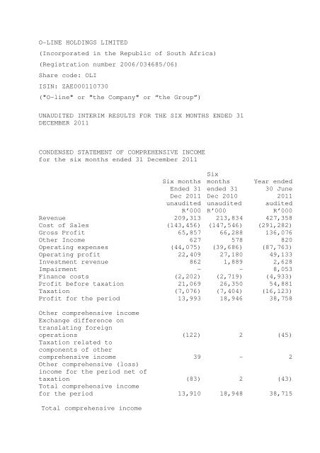 OLI- 2 March 2012- INTERIMS 31 DECEMBER 2011 _3_.pdf - O-line