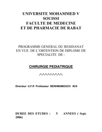 universite mohammed v souissi faculte de medecine et ... - medramo